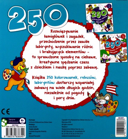 250 kolorowanek, łamigłówek, rebusów cz. 2 [KSIĄŻKA]