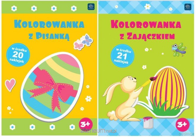 Kolorowanka Wielkanocna A4 z naklejkami MIX [KSIĄŻKA]