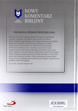Nowy komentarz biblijny Nowy Testament (Tom 4/1) 1-12 Ew. św.Jana - Stanisław Mędala [KSIĄŻKA]