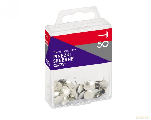 Pinezki srebrne 50 szt
