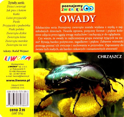 Poznajemy zwierzęta. Owady - Rafał Wejner [KSIĄŻKA]