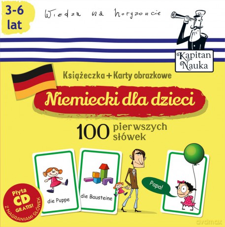 Niemiecki dla dzieci. 100 pierwszych słówek. Książeczka + karty obrazkowe [KSIĄŻKA]
