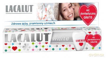 Lacalut Pasta do zębów White wybielająca 75ml + Nić dentystyczna