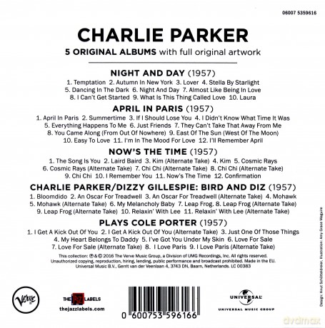 Charlie Parker: 5 Original Albums: Verve [5CD]