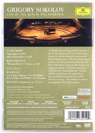 Grigory Sokolov: Schubert Beethoven - Live At The Berlin Philharmonie [DVD]