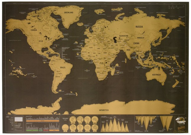 Mapa Świata Zdrapka dla Podróżnika Deluxe (EN) [PLAKAT]