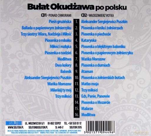 Bułat Okudżawa po polsku: Najlepsze przeboje - Ponad Chmurami, Włodzimierz Votka [CD]