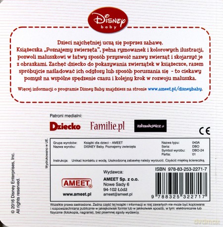 Disney Baby. Poznajemy zwierzęta [KSIĄŻKA]
