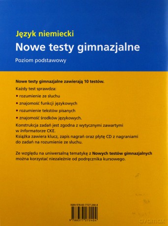 Nowe testy gimnazjalne Język niemiecki poziom podstawowy - Mirosława Podkowińska-Lisowicz [KSIĄŻKA]