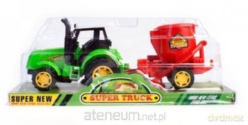 Traktor z akcesoriami i przyczepą