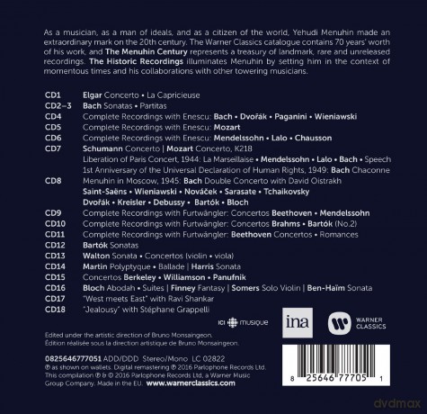 Yehudi Menuhin: The Menuhin Century: The Historic Recordings (Limited) [18CD]