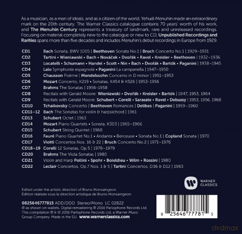 Yehudi Menuhin: The Menuhin Century: Unpublished Recordings And Rarities (Limited) [22CD]