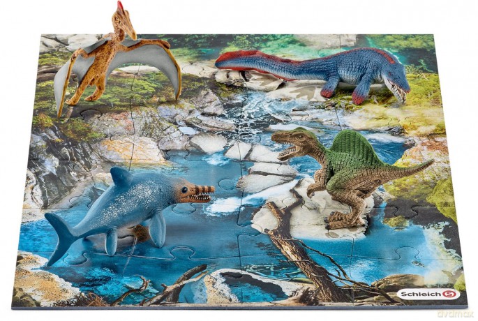 SCHLEICH Dinozaury z puzzlami, Wodopój [FIGURKA]
