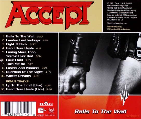Accept: Balls To The Wall +bonus [CD]