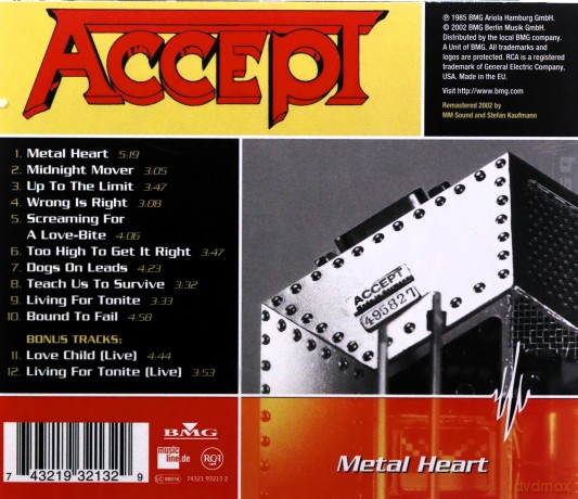Accept: Metal Heart +bonus [CD]
