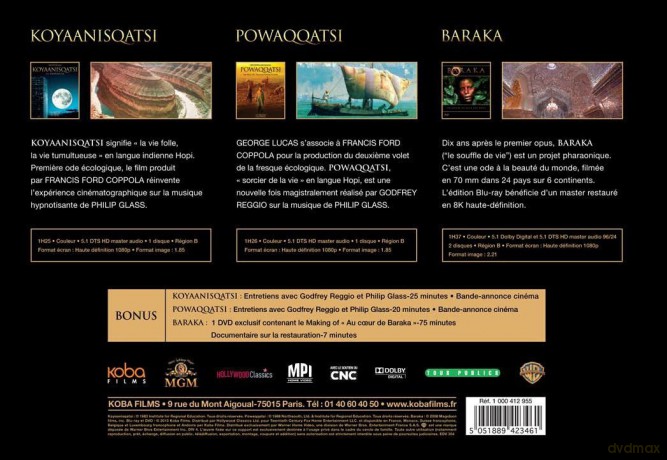 Trilogie: Baraka / Koyaanisqatsi / Powaqqatsi [3Blu-Ray]