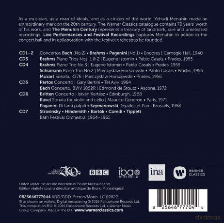 Yehudi Menuhin: The Menuhin Century: Live Performances And Festivals Recordings (Limited) [7CD]