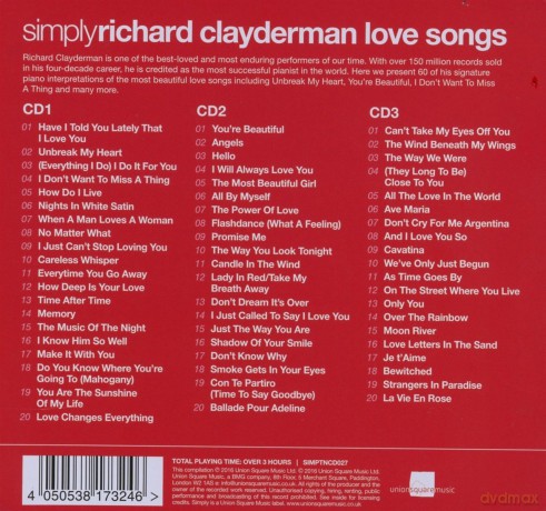 Richard Clayderman: Simply Love Songs [3CD]