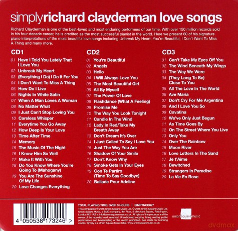 Richard Clayderman: Simply Love Songs [3CD]