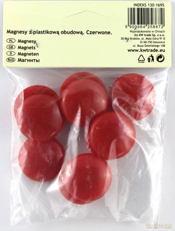 Magnes 30 mm czerwony (10 szt)