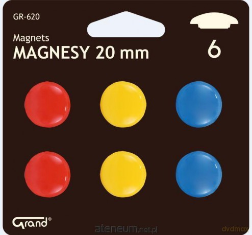 Magnesy 20 mm 6 sztuk blister