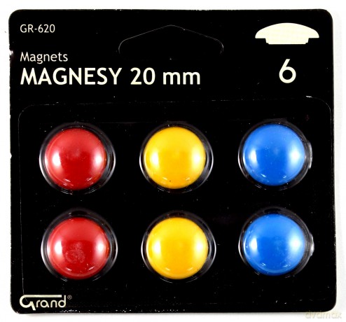 Magnesy 20 mm 6 sztuk blister