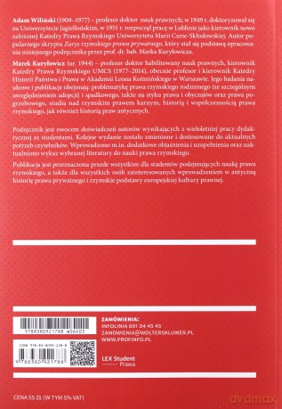 Rzymskie prawo prywatne. Zarys wykładu - Marek Kuryłowicz, Adam Wiliński [KSIĄŻKA]