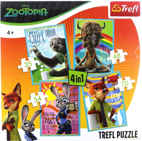 TREFL 4 w 1 Portrety Zootopia [PUZZLE]