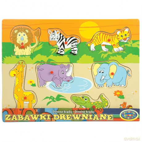 DROMADER Układanka Drewniana Zoo Zwierzęta