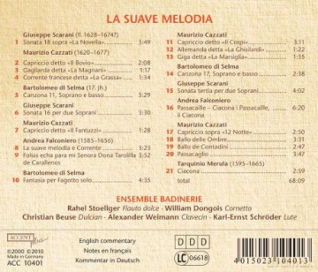 Ensemble Badinerie: La Suave Melodia, Italy 1600-1660 [CD]