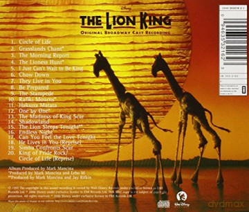 The Lion King Original Broadway Cast Recording soundtrack [CD]