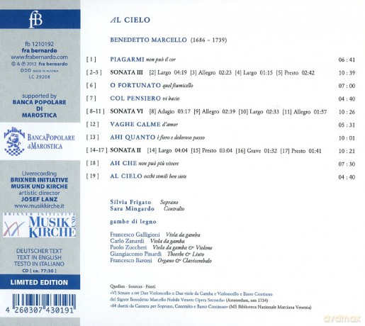 Silkvia Frigato (Sopran): Al Cielo - Duetti da camera [CD]