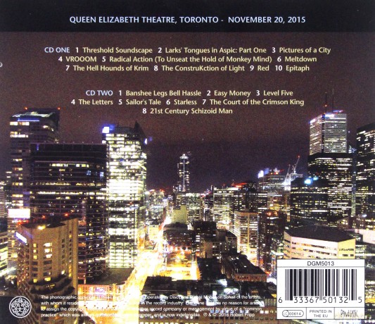 King Crimson: King Crimson Live in Toronto - November 20th 2015 [2CD]