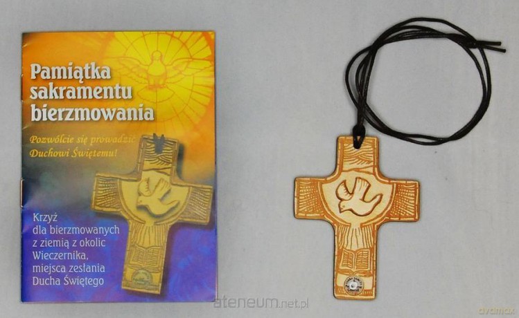 Pamiątka sakramentu bierzmowania z krzyżykiem [KSIĄŻKA]