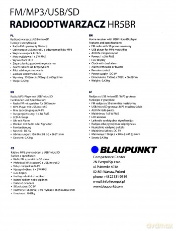 RADIOODTWARZACZ BLAUPUNKT HR5BR