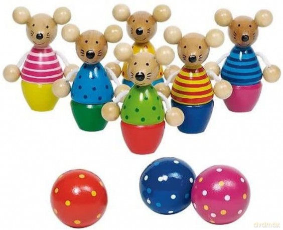 Kręgle z postaciami myszek