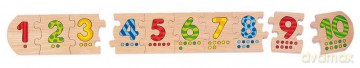 Puzzle liczbowe drewniane