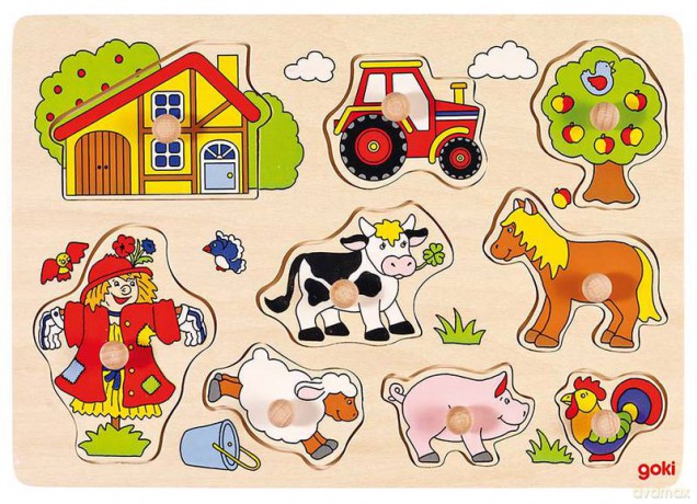 Układanka z uchwytami Farma