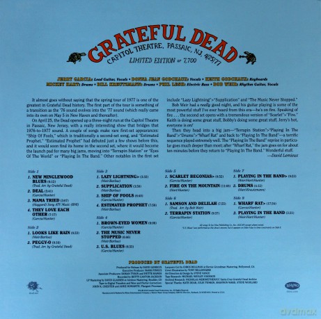 Grateful Dead: Capitol Theatre 4/25/77 - Passaic, NJ (RSD) [4xWinyl]