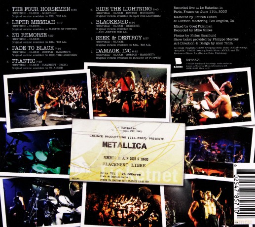 Metallica: Liberte, Egalite, Fraternite - Live At The Bataclan (Limited) (RSD) [CD]