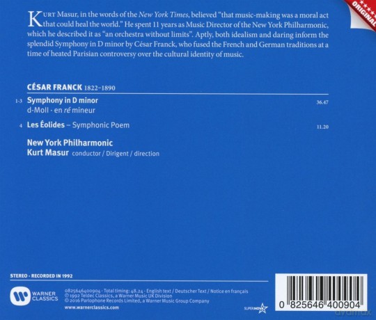 Kurt Masur: Franck: Symphony In D [CD]