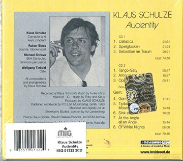 Schulze, Klaus: Audentity (digipack) [2CD]
