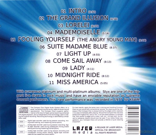 Styx: Suite Madame Blue Radio Broadcast 1977 [CD]