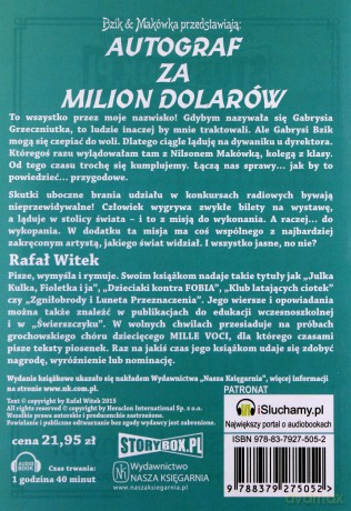Autograf za milion dolarów. Bzik i makówka - Rafał Witek [AUDIOBOOK] [CD]