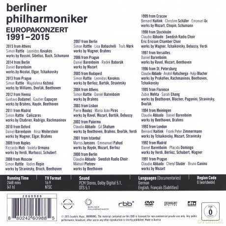 Berliner Philharmoniker: Europakonzert 25 DVD Anniversary Box 1991-2015 (Limited) [25DVD]