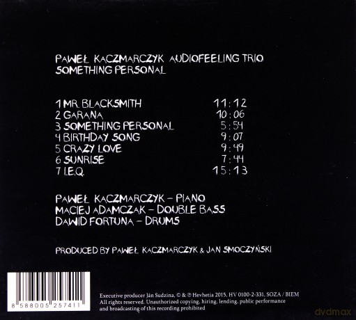 Paweł Kaczmarczyk Audiofeeling Trio: Something Personal [CD]