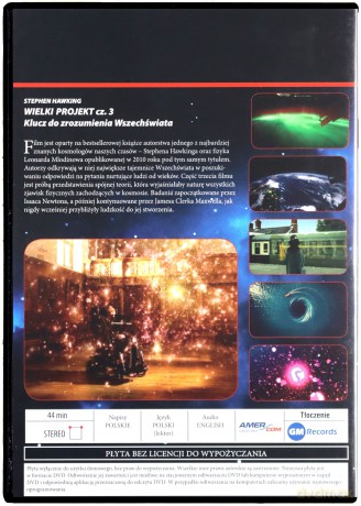 Kosmos - Tajemnice Wszechświata 49: Stephen Hawking Wielki Projekt cz. 3 - Klucz do zrozumienia Wszechświata [DVD]