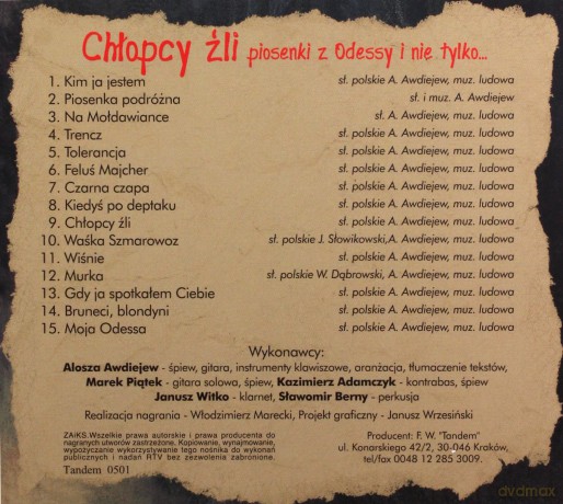 Alosza Awdiejew: Chłopcy źli (digipack) [CD]