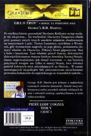 Taniec ze smokami (Tom 1) Pieśń lodu i ognia (okładka filmowa) - George R.R. Martin (twarda) [KSIĄŻKA]