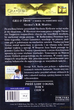 Taniec ze smokami (Tom 2) Pieśń lodu i ognia (okładka filmowa) - George R.R. Martin (twarda) [KSIĄŻKA]